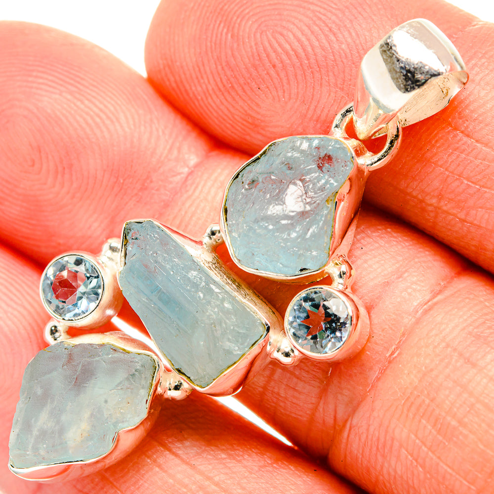 Aquamarine Pendants handcrafted by Anasilvercos - PD32724