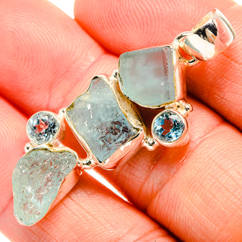 Aquamarine Pendants handcrafted by Anasilvercos - PD32732