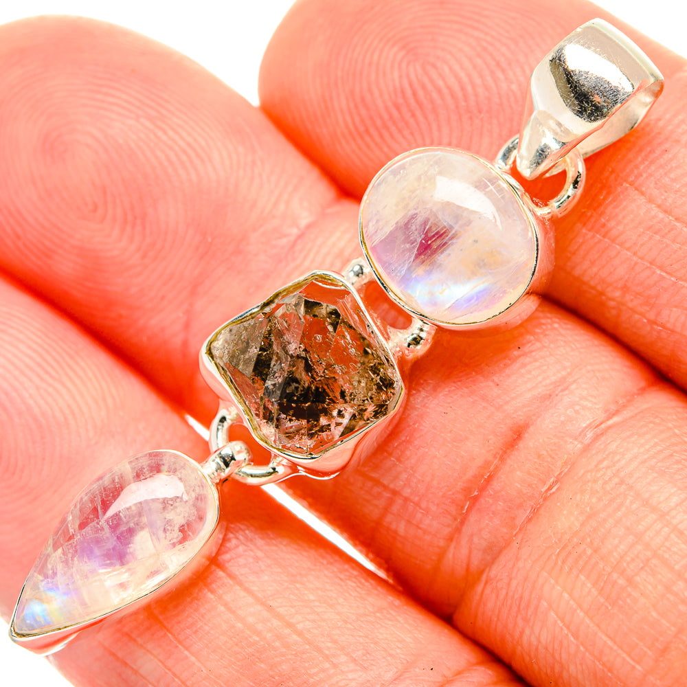 Rainbow Moonstone Pendants handcrafted by Anasilvercos - PD32735