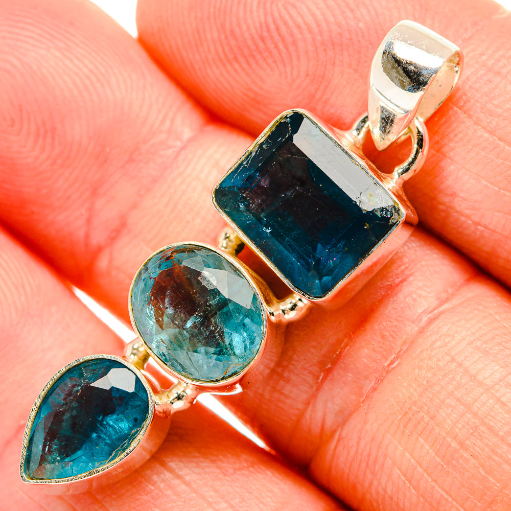 Blue Fluorite Pendants handcrafted by Anasilvercos - PD32736