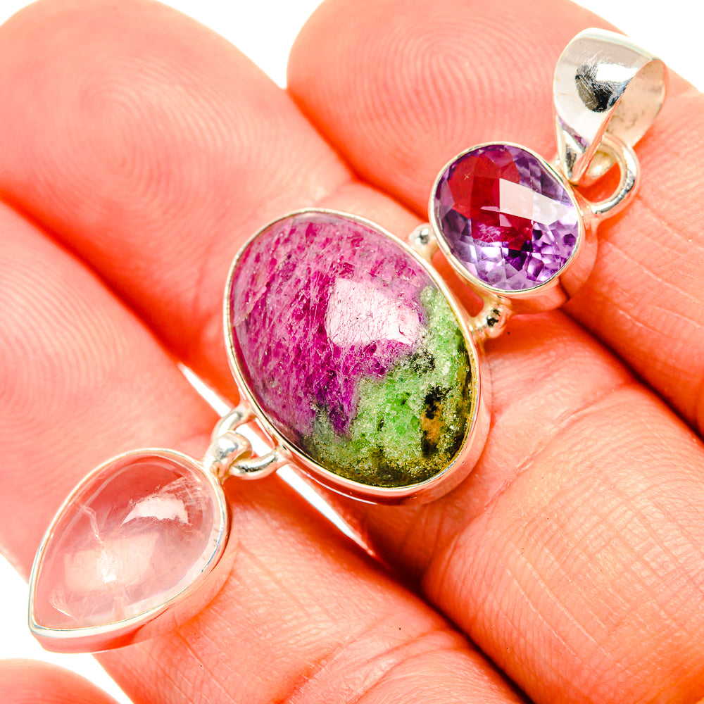 Ruby Zoisite Pendants handcrafted by Anasilvercos - PD32740