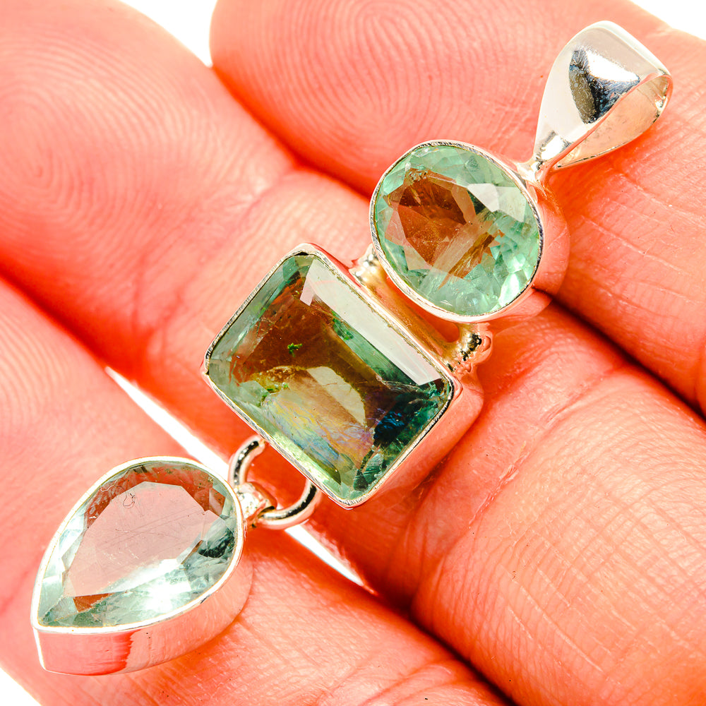 Green Fluorite Pendants handcrafted by Anasilvercos - PD32743