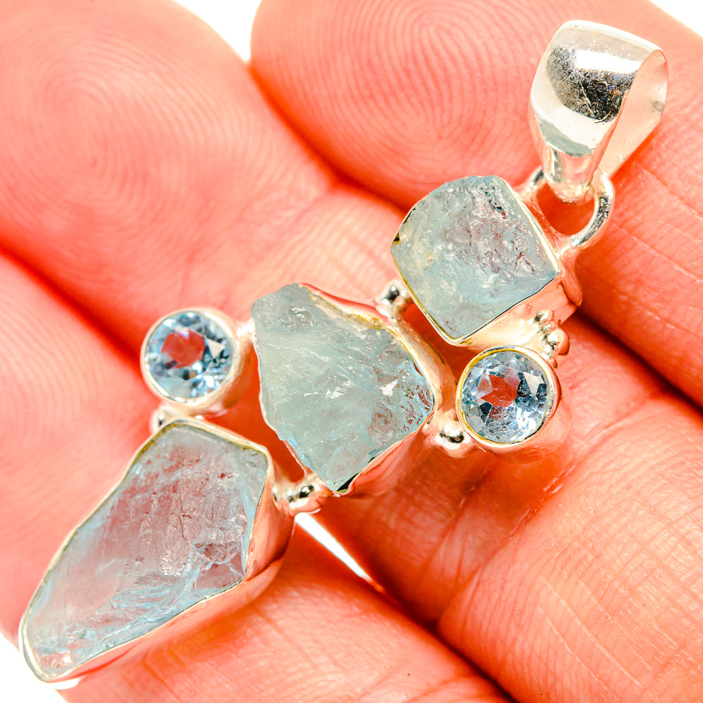 Aquamarine Pendants handcrafted by Anasilvercos - PD32747
