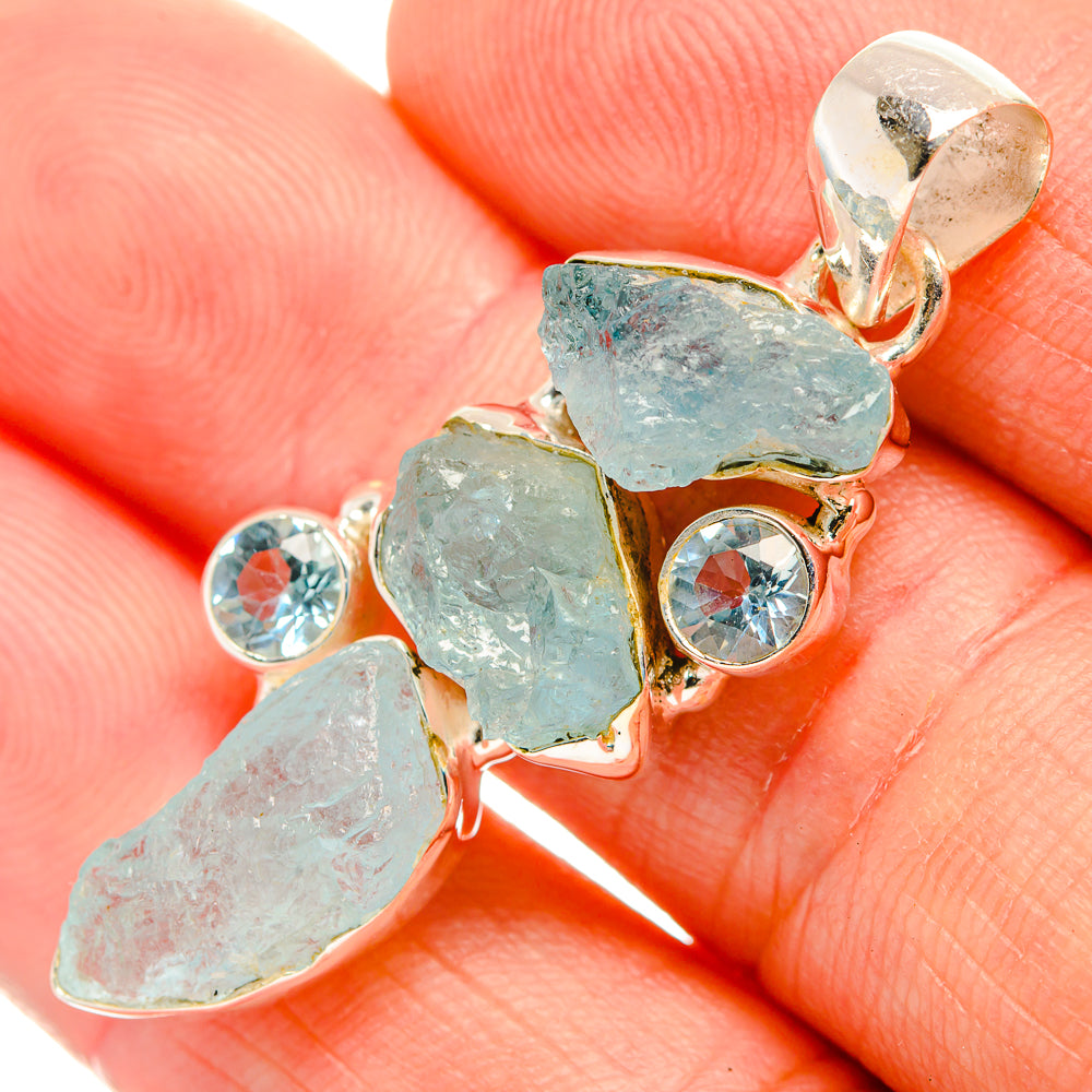 Aquamarine Pendants handcrafted by Anasilvercos - PD32757