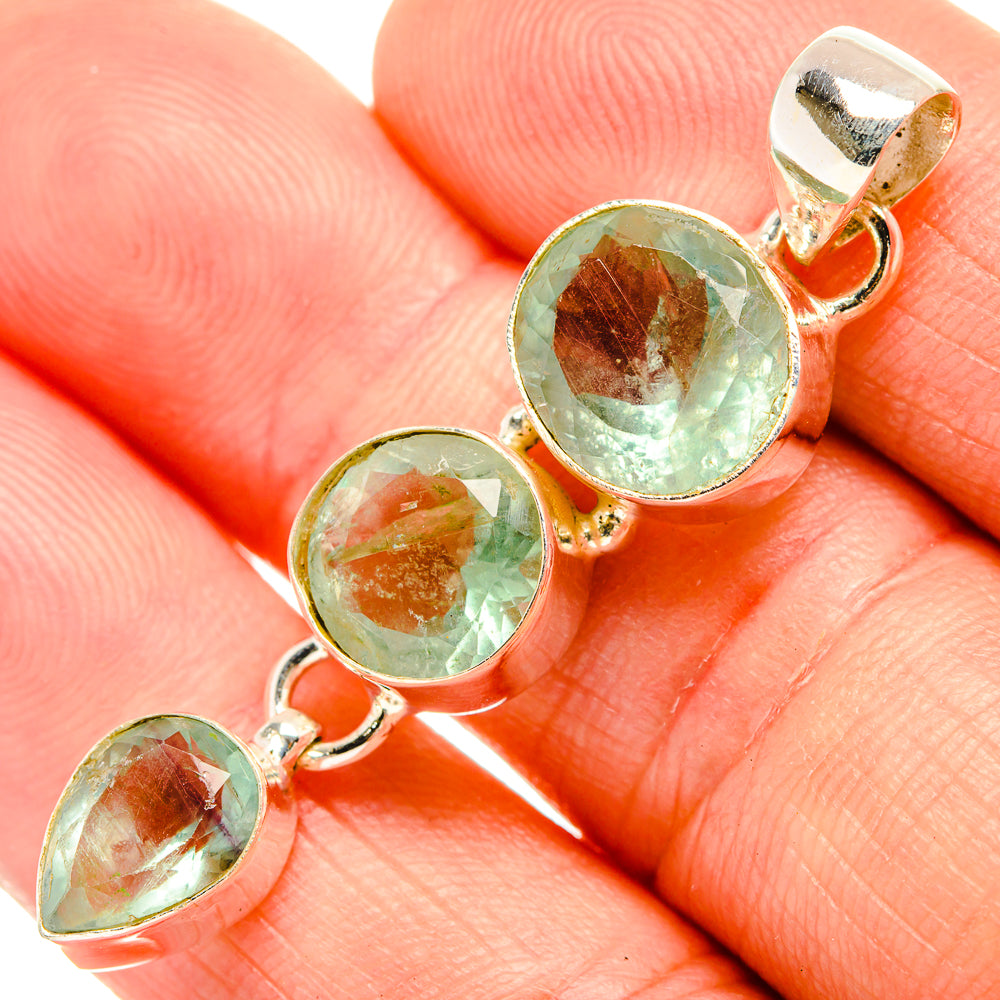 Green Fluorite Pendants handcrafted by Anasilvercos - PD32758