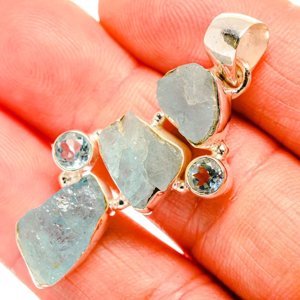 Aquamarine Pendants handcrafted by Anasilvercos - PD32768