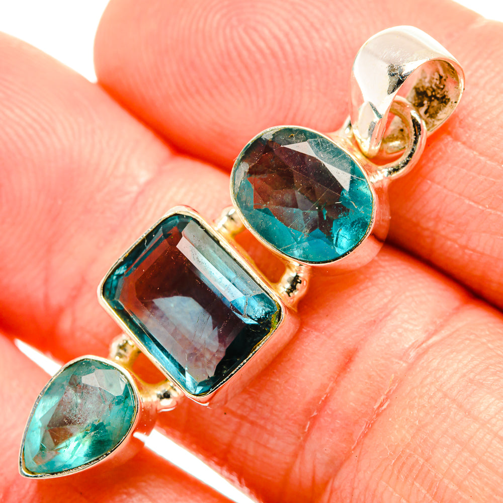 Blue Fluorite Pendants handcrafted by Anasilvercos - PD32769
