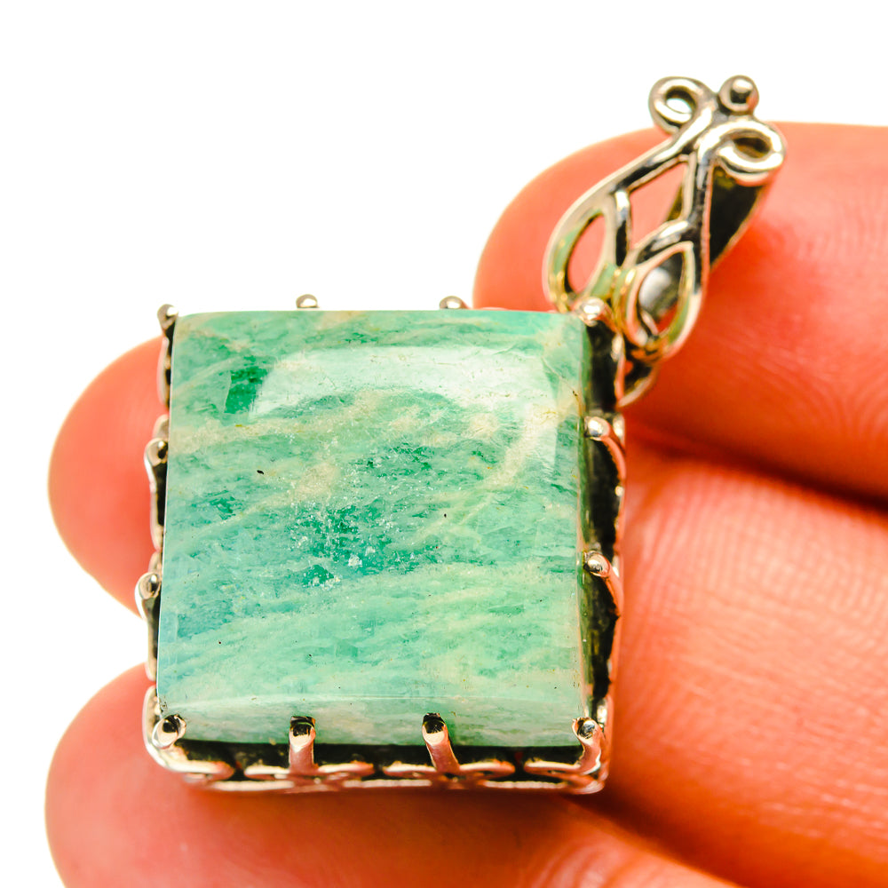 Peruvian Amazonite Pendants handcrafted by Anasilvercos - PD3278