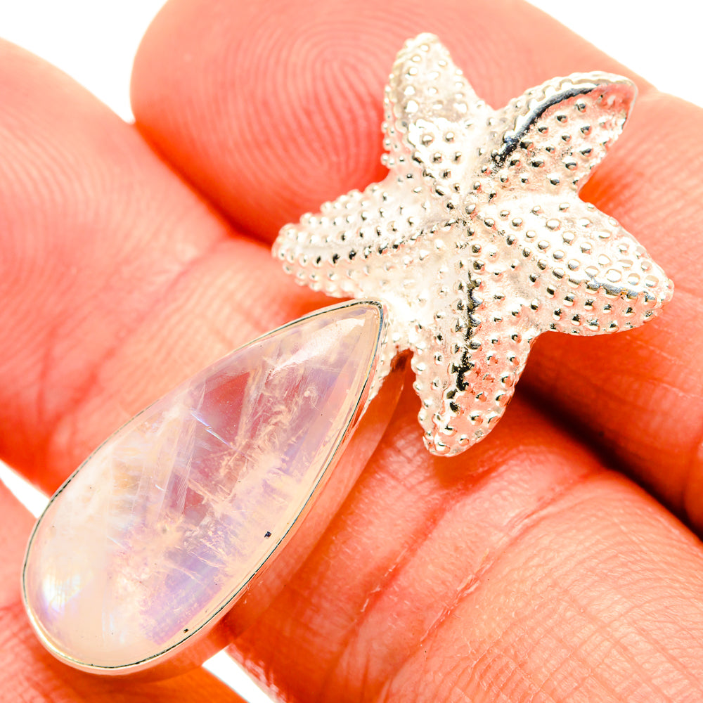 Rainbow Moonstone Pendants handcrafted by Anasilvercos - PD32786