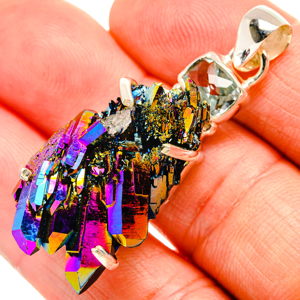 Titanium Sunshine Druzy Pendants handcrafted by Anasilvercos - PD32811