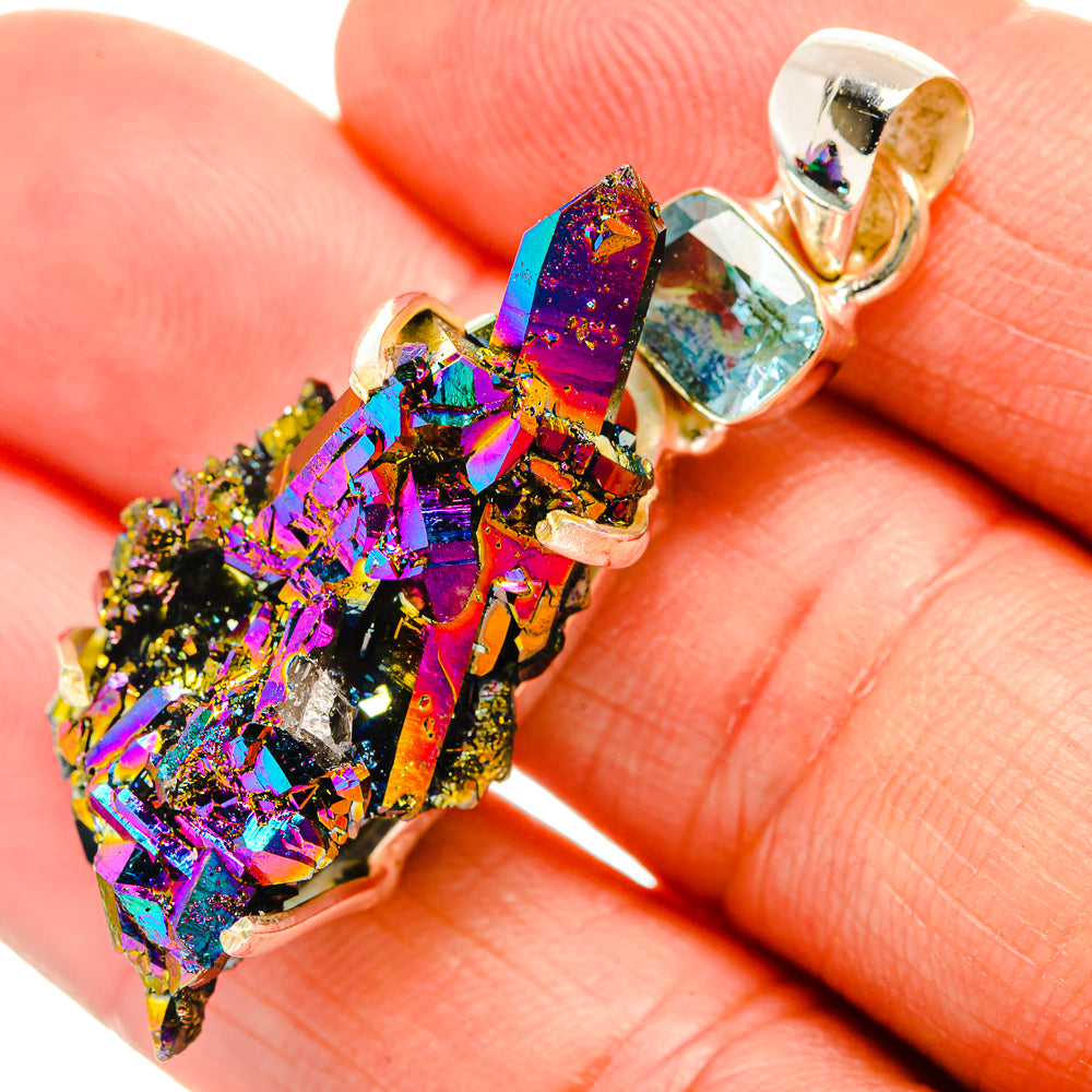 Titanium Sunshine Druzy Pendants handcrafted by Anasilvercos - PD32813