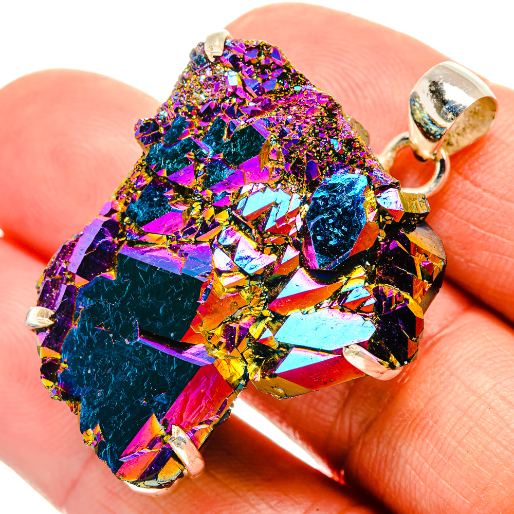 Titanium Sunshine Druzy Pendants handcrafted by Anasilvercos - PD32814