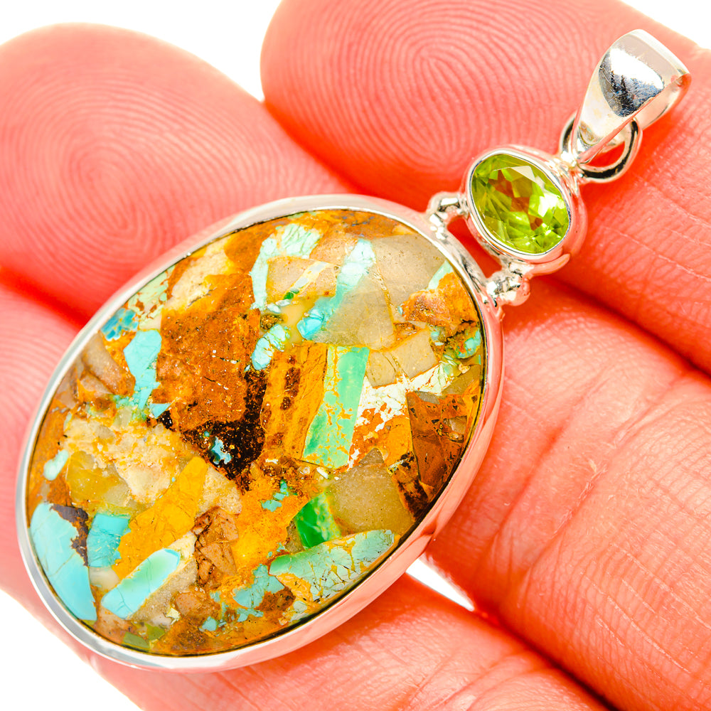 Blue Copper Composite Turquoise Pendants handcrafted by Anasilvercos - PD32830