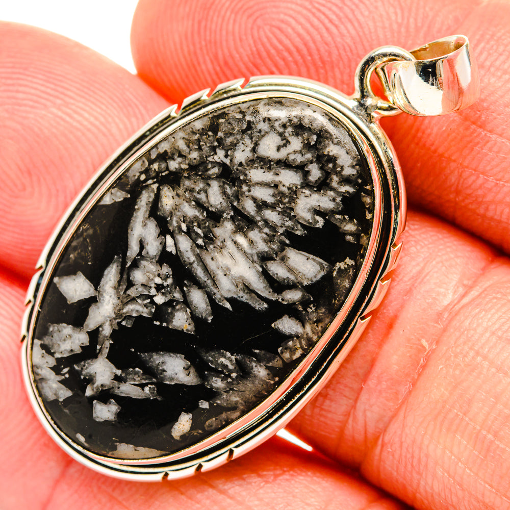 Chrysanthemum Stone Pendants handcrafted by Anasilvercos - PD32835