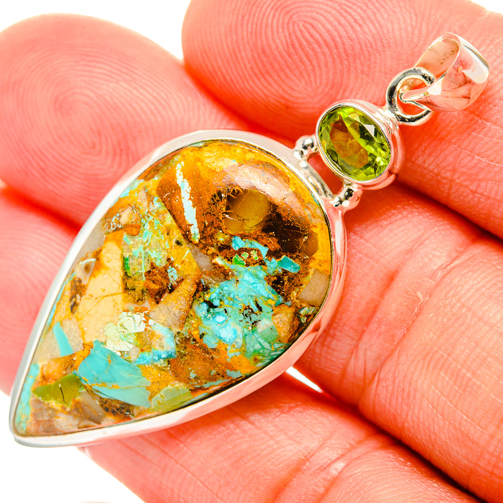 Blue Copper Composite Turquoise Pendants handcrafted by Anasilvercos - PD32843