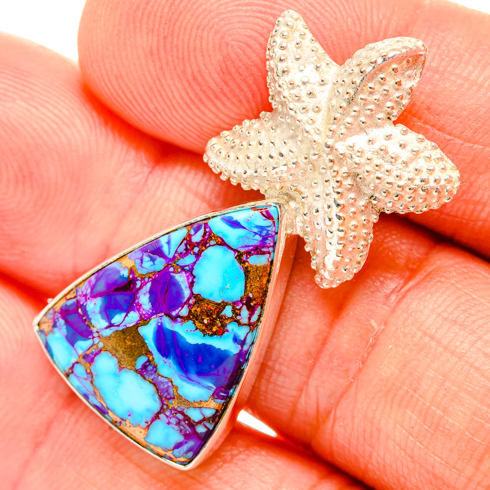 Purple Copper Composite Turquoise Pendants handcrafted by Anasilvercos - PD32856
