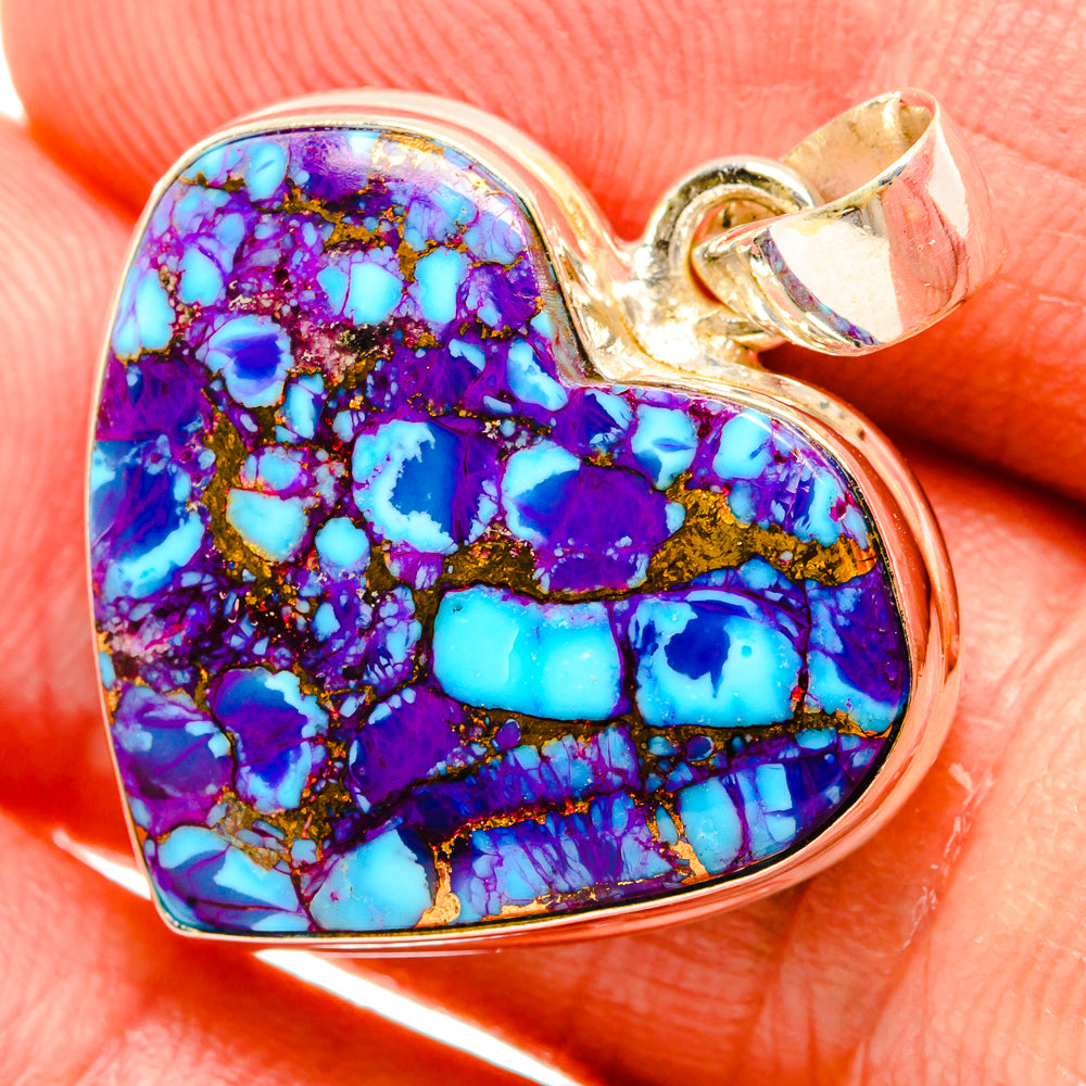 Purple Copper Composite Turquoise Pendants handcrafted by Anasilvercos - PD32865