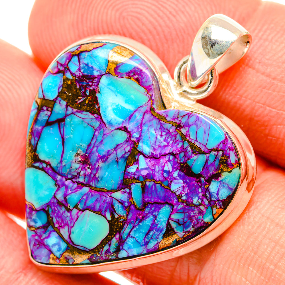 Purple Copper Composite Turquoise Pendants handcrafted by Anasilvercos - PD32866