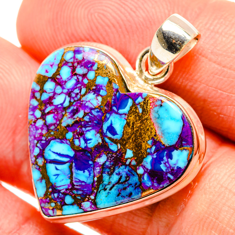 Purple Copper Composite Turquoise Pendants handcrafted by Anasilvercos - PD32867