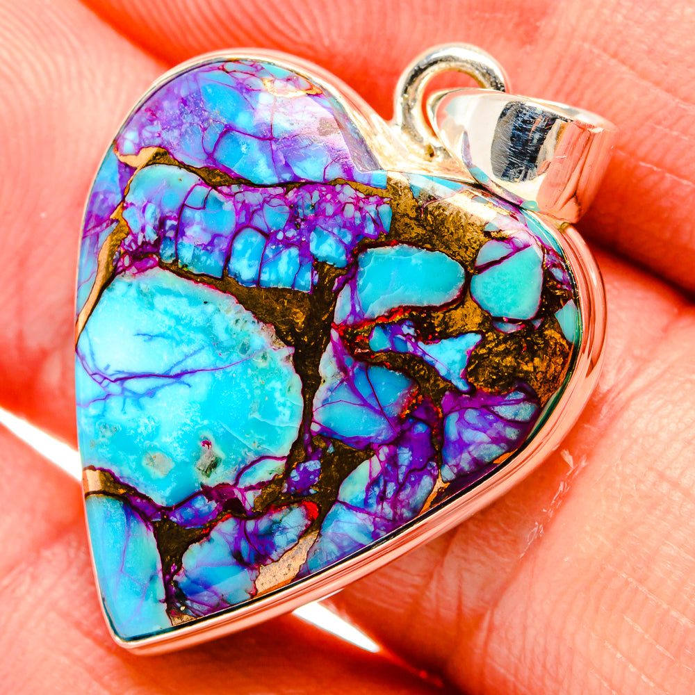Purple Copper Composite Turquoise Pendants handcrafted by Anasilvercos - PD32869