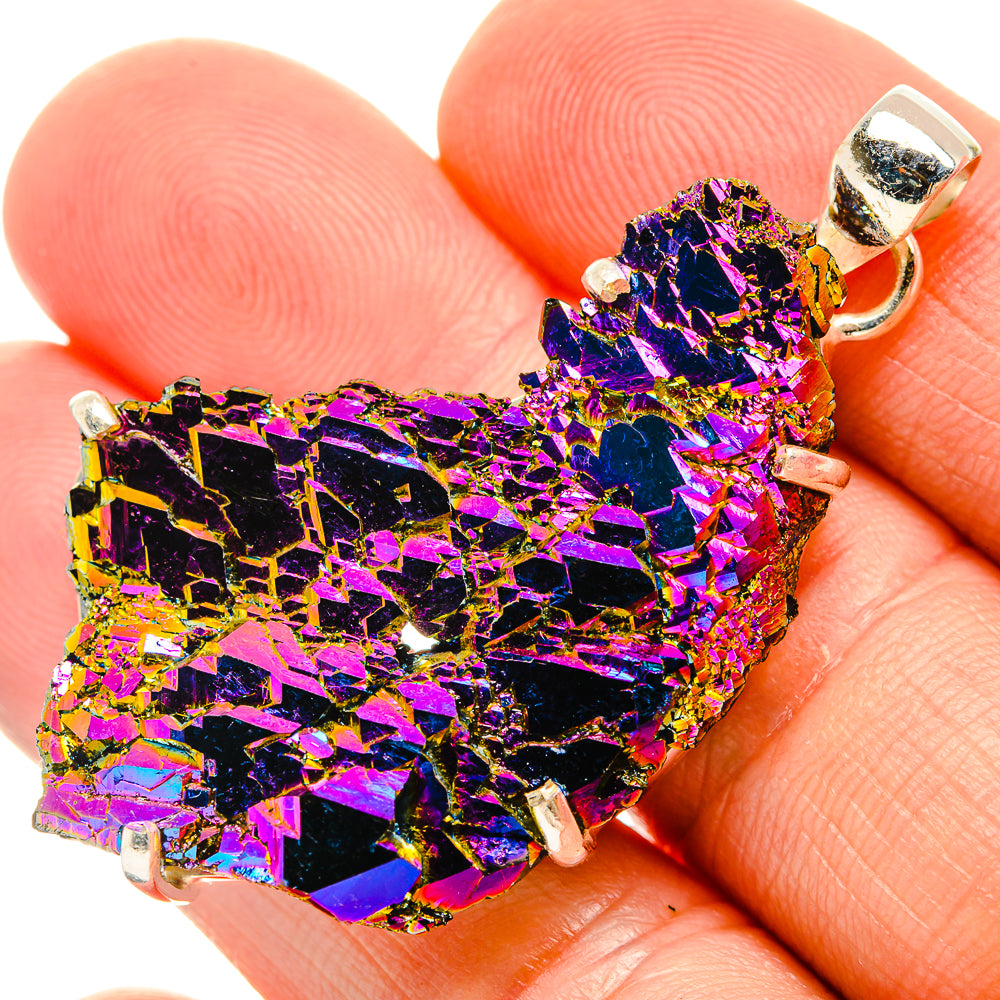 Titanium Sunshine Druzy Pendants handcrafted by Anasilvercos - PD32883
