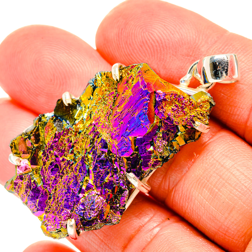 Titanium Sunshine Druzy Pendants handcrafted by Anasilvercos - PD32889