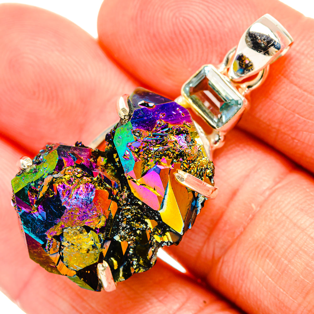 Titanium Sunshine Druzy Pendants handcrafted by Anasilvercos - PD32894
