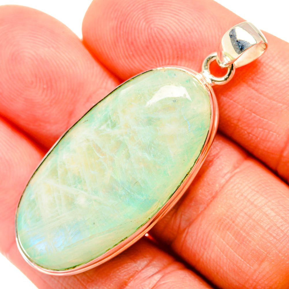 Green Moonstone Pendants handcrafted by Anasilvercos - PD32945