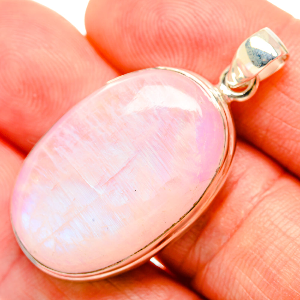 Pink Moonstone Pendants handcrafted by Anasilvercos - PD32948