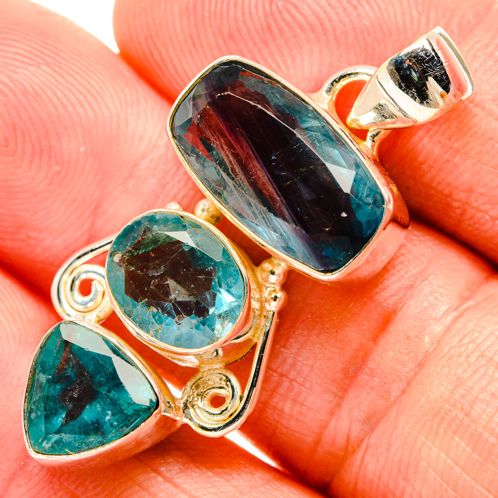 Blue Fluorite Pendants handcrafted by Anasilvercos - PD32967