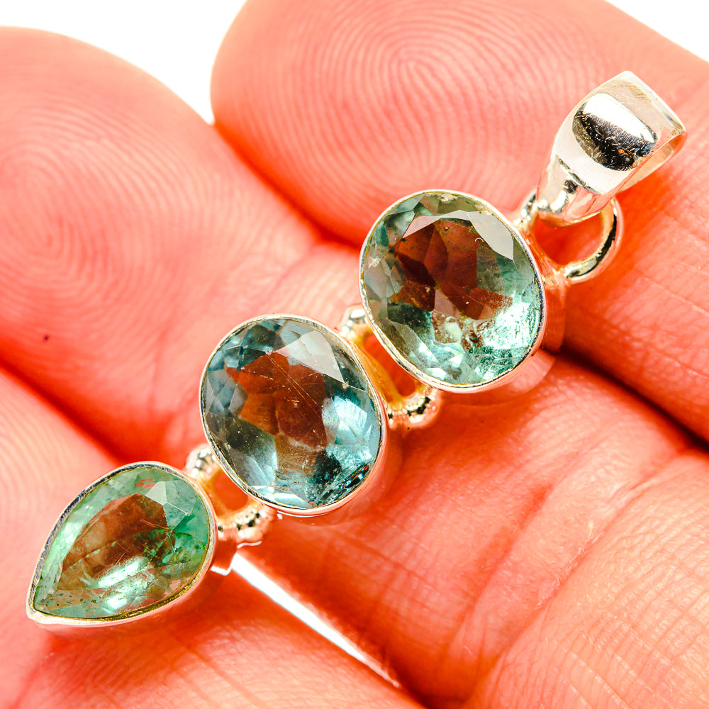 Green Fluorite Pendants handcrafted by Anasilvercos - PD32974