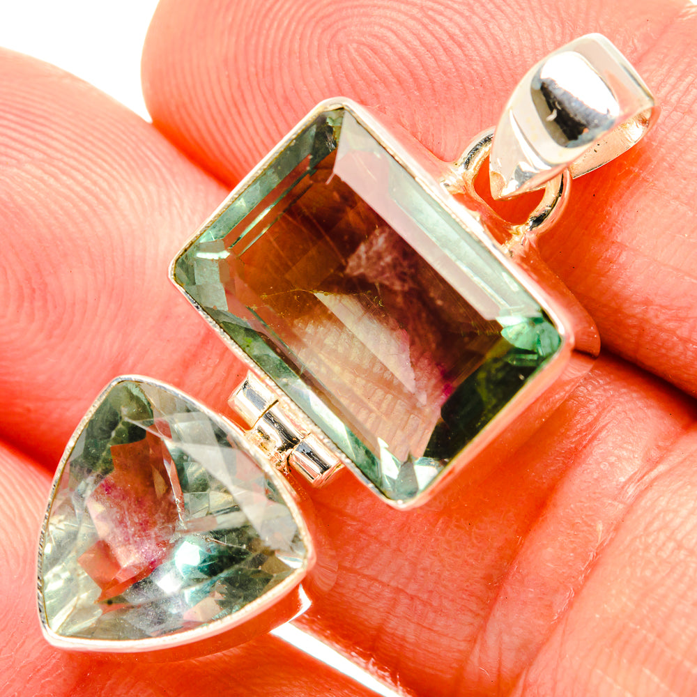 Green Fluorite Pendants handcrafted by Anasilvercos - PD32975