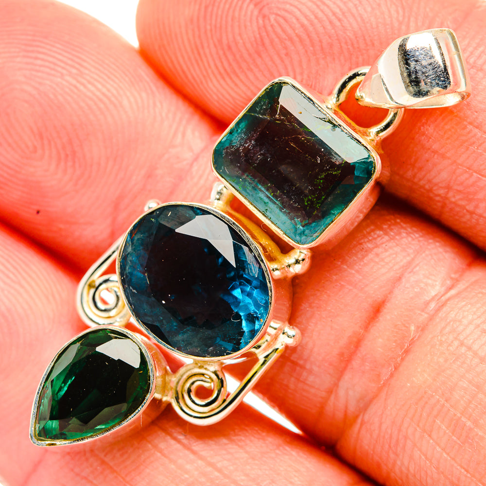 Blue Fluorite Pendants handcrafted by Anasilvercos - PD32979