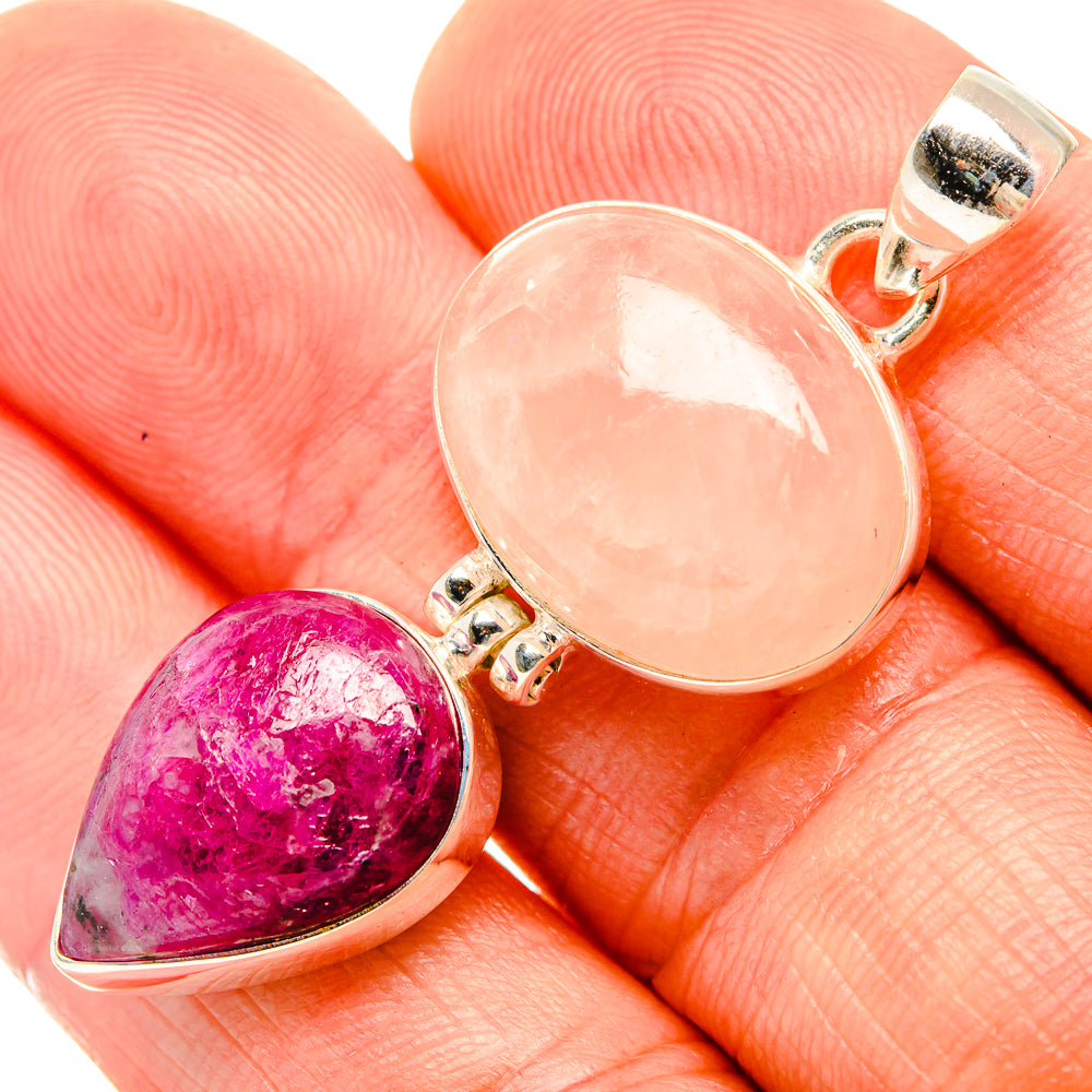 Rose Quartz Pendants handcrafted by Anasilvercos - PD32997