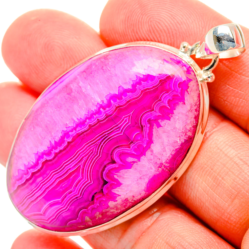 Pink Geode Slice Pendants handcrafted by Anasilvercos - PD32999