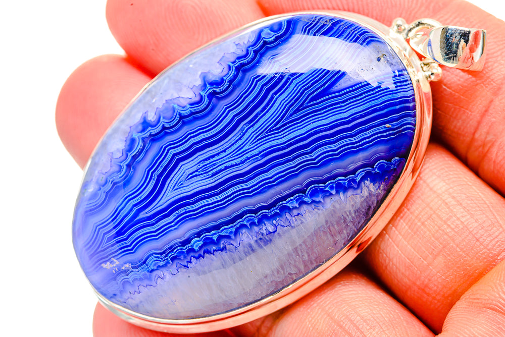 Blue Geode Slice Pendants handcrafted by Anasilvercos - PD33000
