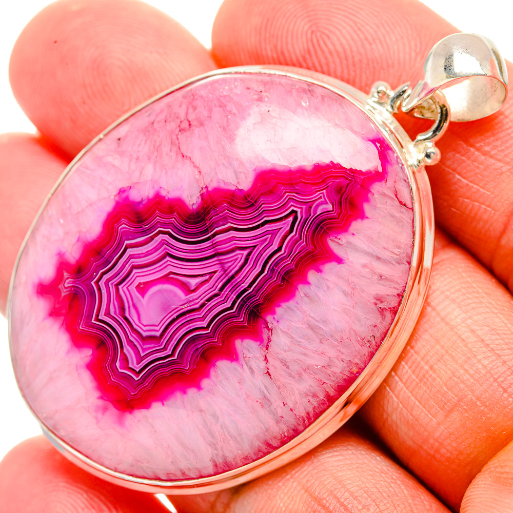 Pink Geode Slice Pendants handcrafted by Anasilvercos - PD33001