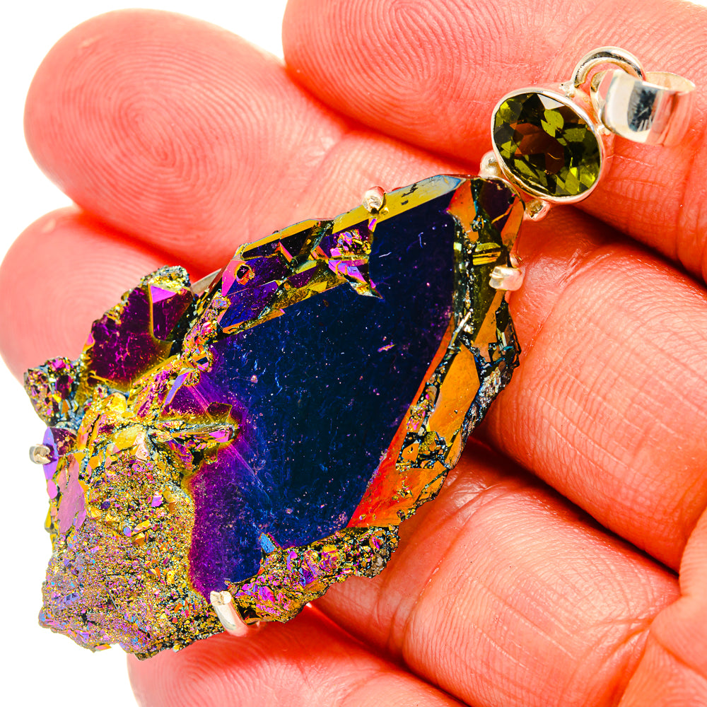 Titanium Sunshine Druzy Pendants handcrafted by Anasilvercos - PD33012