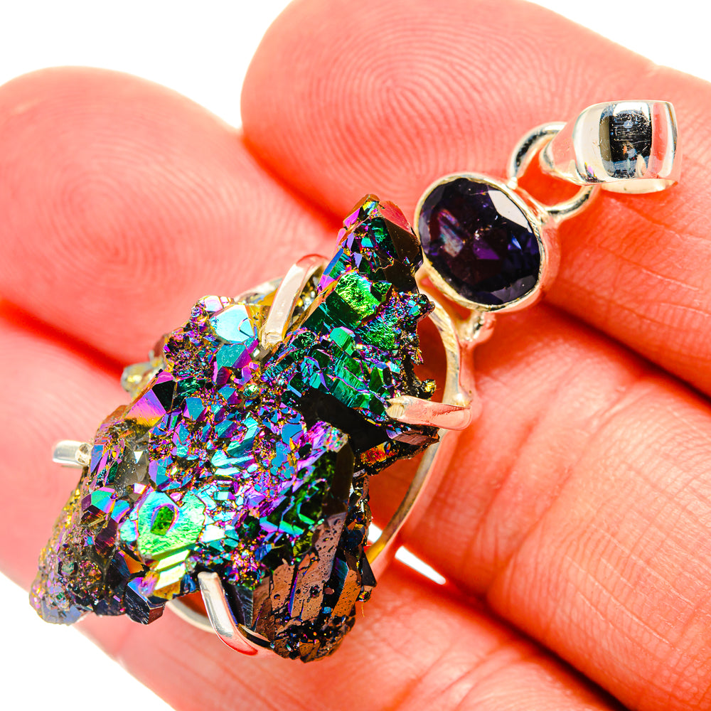 Titanium Sunshine Druzy Pendants handcrafted by Anasilvercos - PD33015