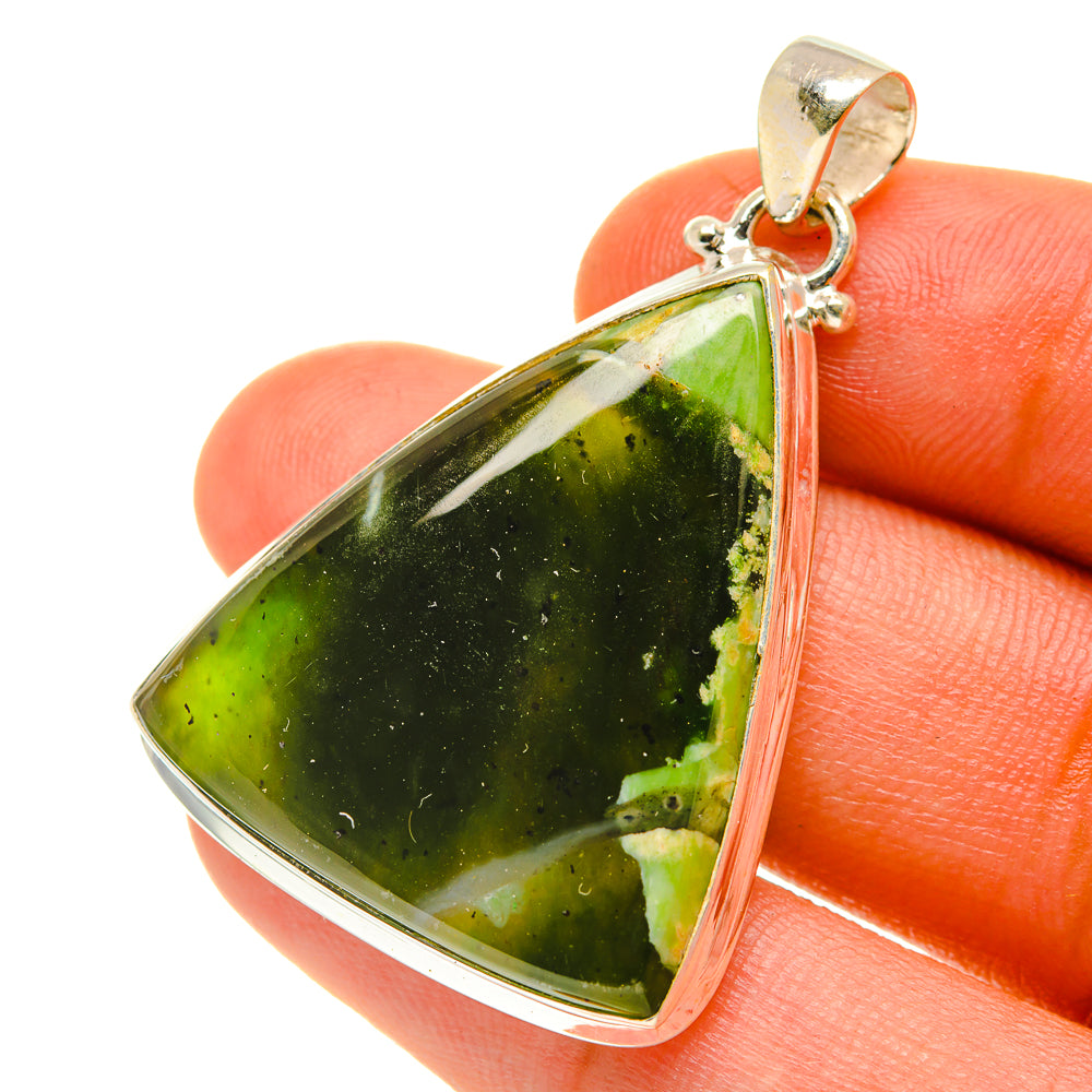 Australian Green Opal Pendants handcrafted by Anasilvercos - PD3302