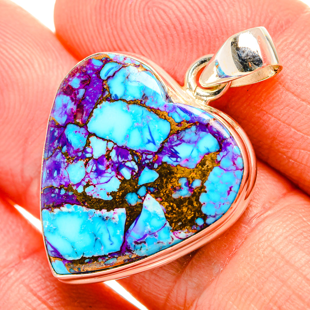 Purple Copper Composite Turquoise Pendants handcrafted by Anasilvercos - PD33048