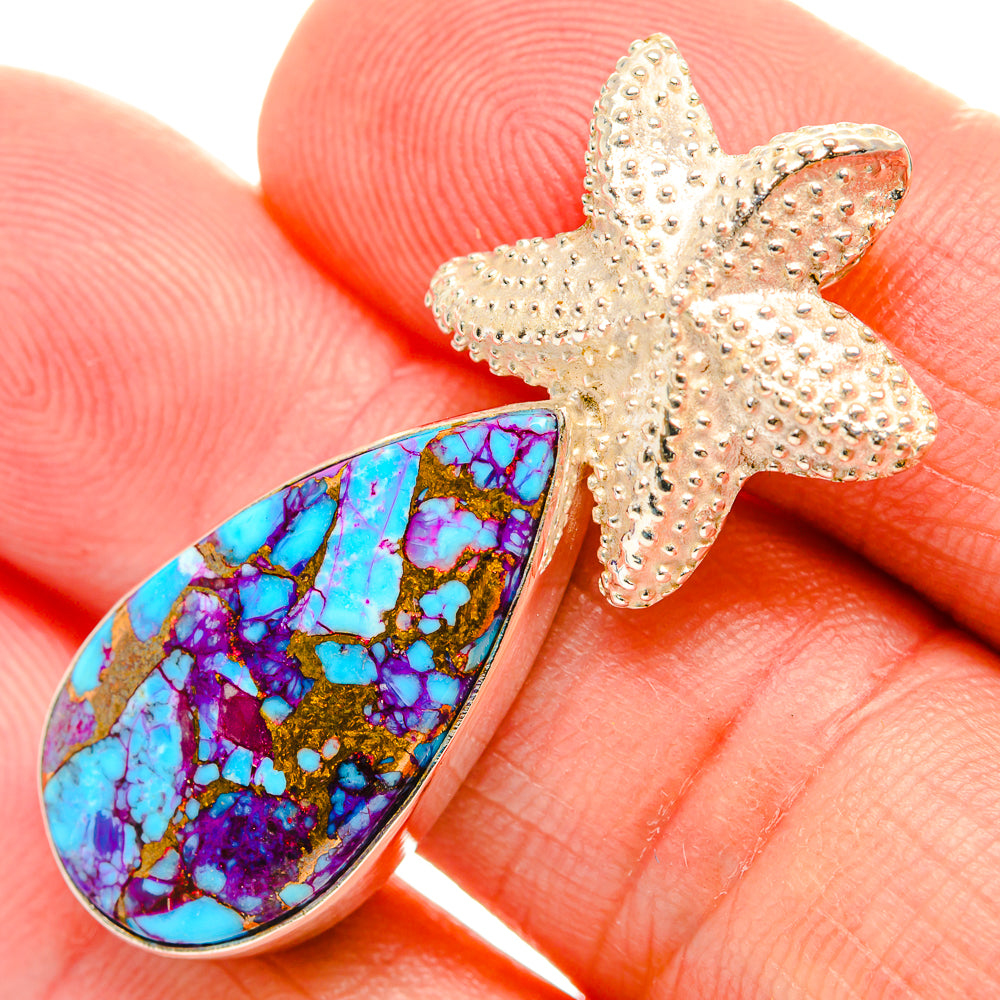 Purple Copper Composite Turquoise Pendants handcrafted by Anasilvercos - PD33050