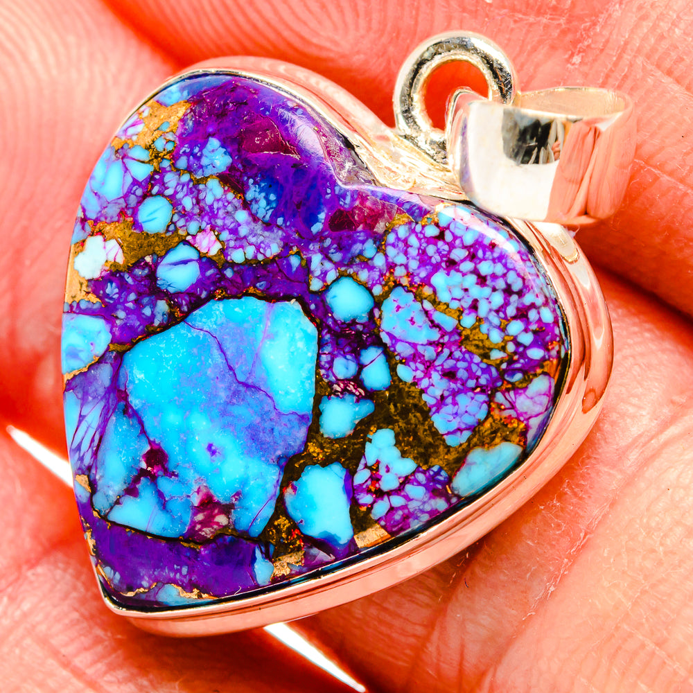 Purple Copper Composite Turquoise Pendants handcrafted by Anasilvercos - PD33053