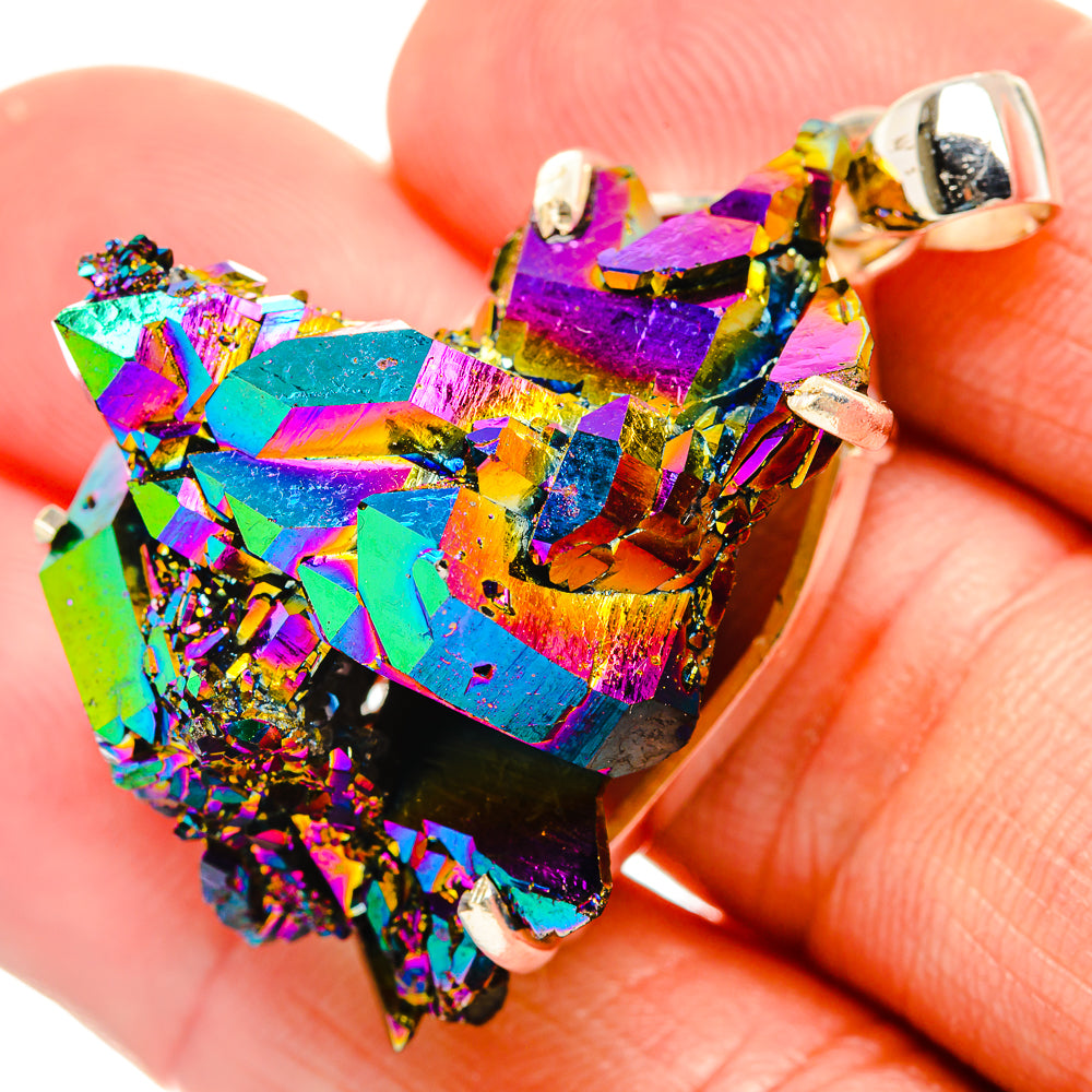 Titanium Sunshine Druzy Pendants handcrafted by Anasilvercos - PD33062