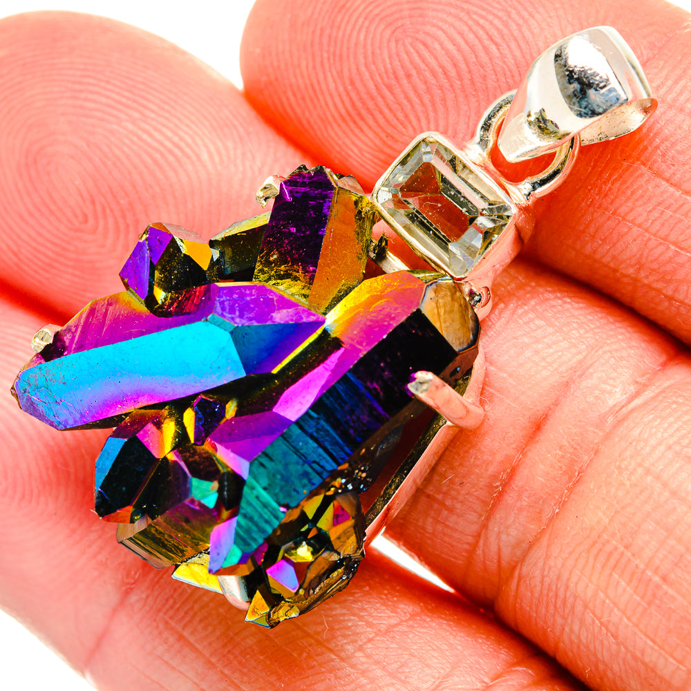Titanium Sunshine Druzy Pendants handcrafted by Anasilvercos - PD33063