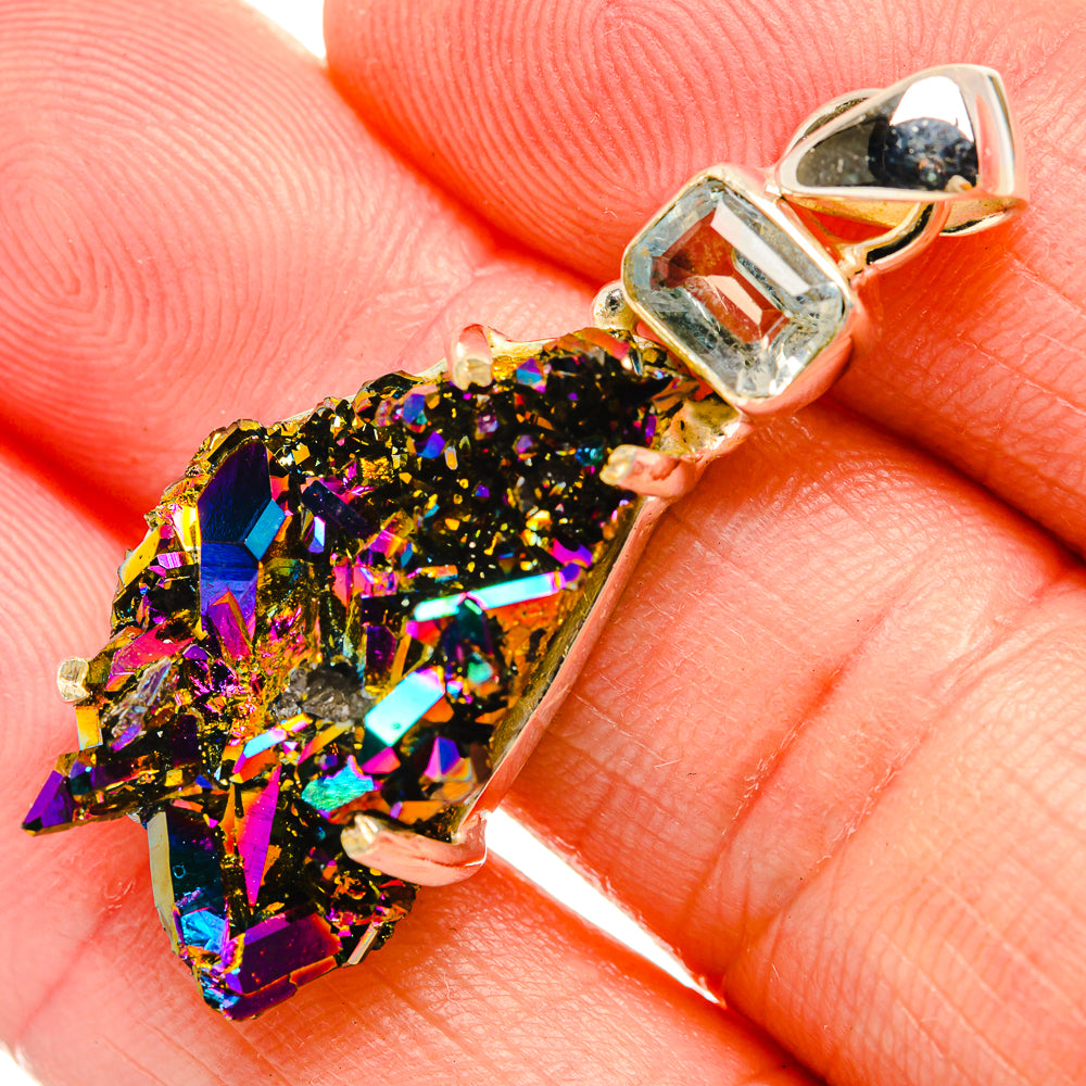 Titanium Sunshine Druzy Pendants handcrafted by Anasilvercos - PD33064