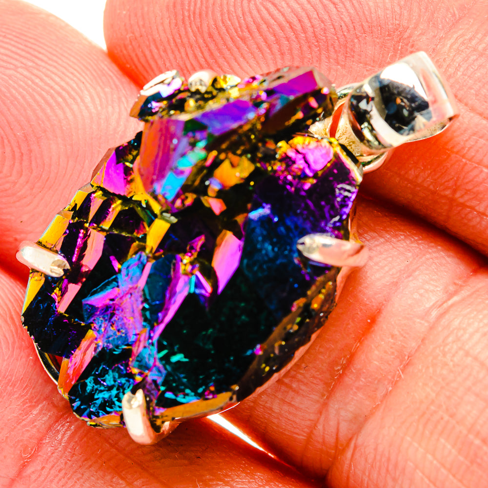 Titanium Sunshine Druzy Pendants handcrafted by Anasilvercos - PD33065