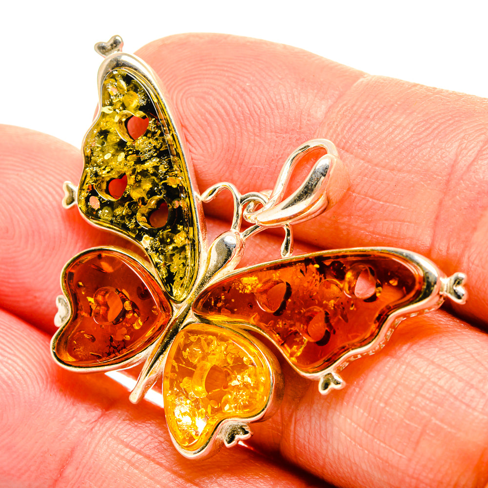 Baltic Amber Butterfly Pendants handcrafted by Anasilvercos - PD33069