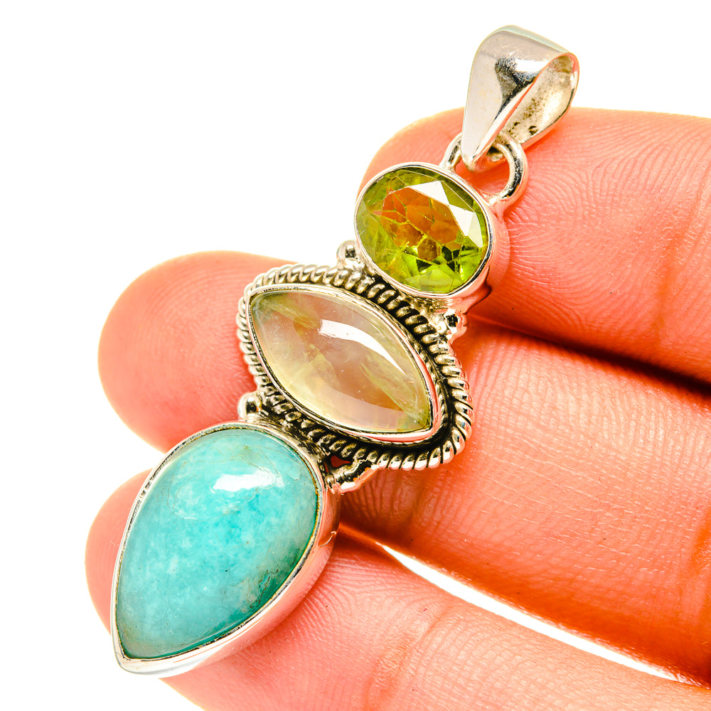 Peruvian Amazonite Pendants handcrafted by Anasilvercos - PD3307