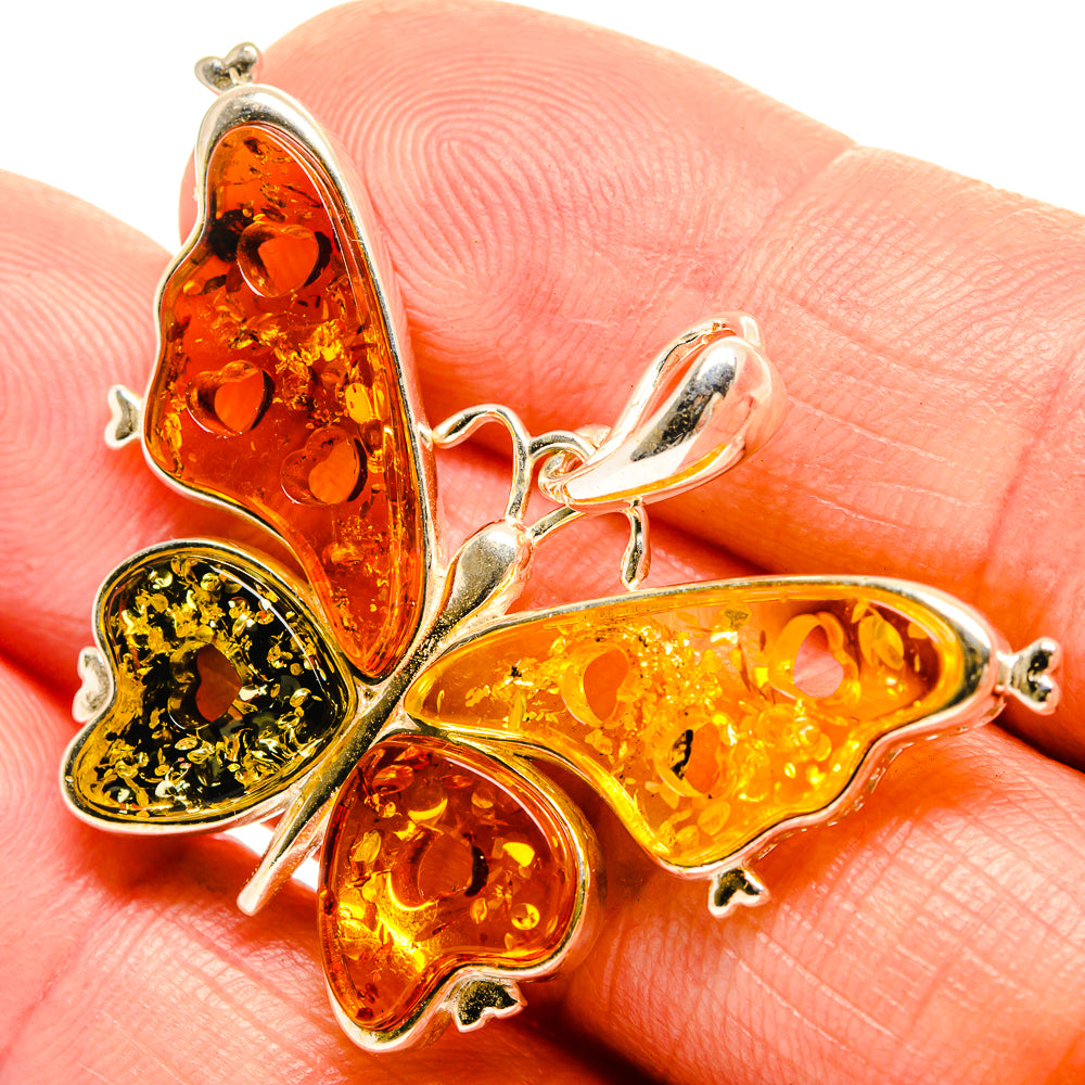 Baltic Amber Butterfly Pendants handcrafted by Anasilvercos - PD33070